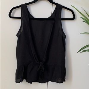 Open back black tank